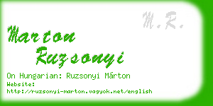 marton ruzsonyi business card